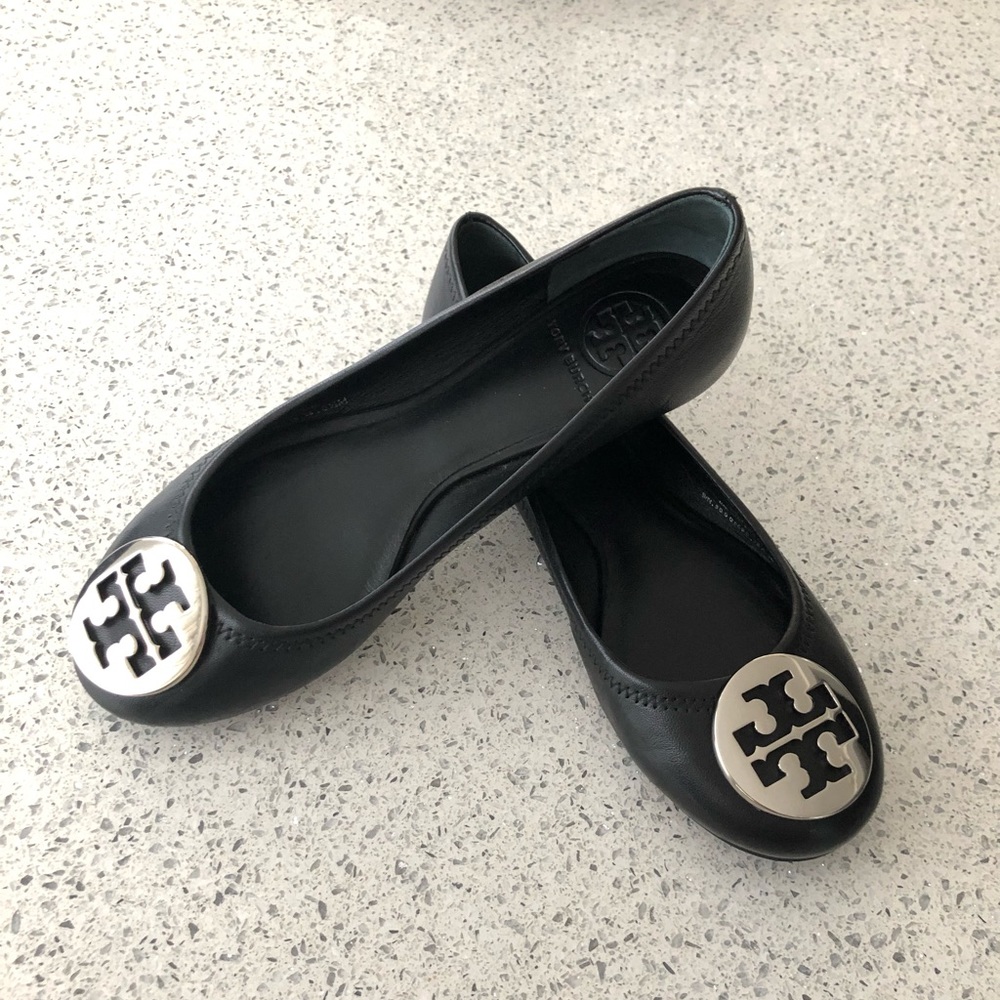 Tory Burch black/silver flats